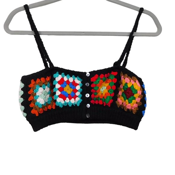 Rare Alanui Good Vibes Embassy Crochet Bralette Cropped Top Size M - Picture 3 of 10
